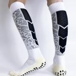 Fabric Soccer Grip Socks Soft Polyester fabric black football grip socks