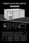 Commercial Counter Table with Glass Door Undercounter Refrigerator