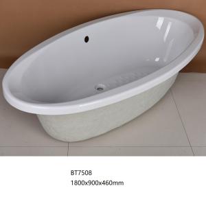 Quality Ellipse Stand Alone Jacuzzi Bathtub 1800x900x460 Customized Soaking Bathtuub wholesale