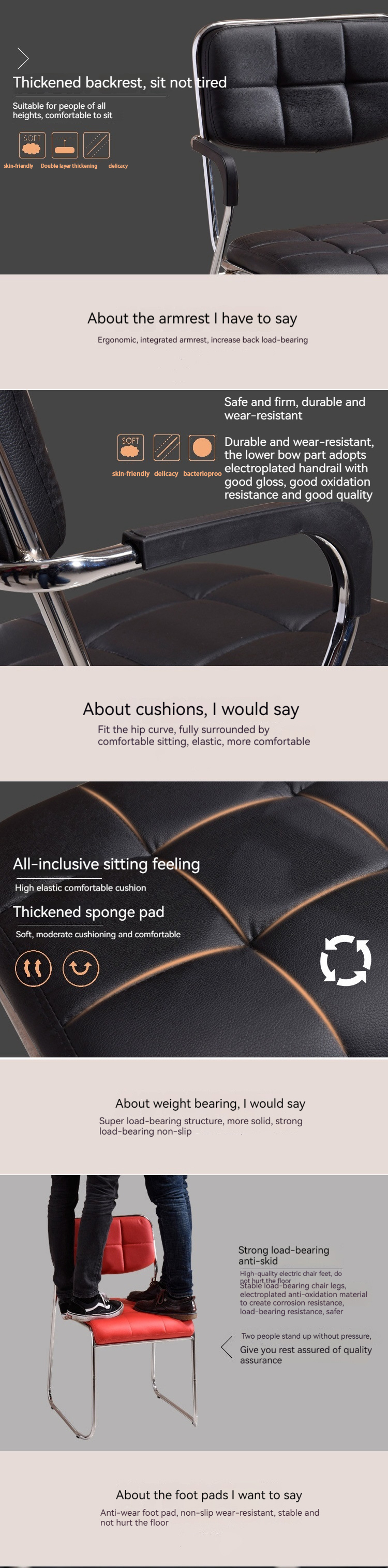 Mail Packing Office Chair Modern Ergonomic Reclining Mesh Executive PU Leather PC Chair