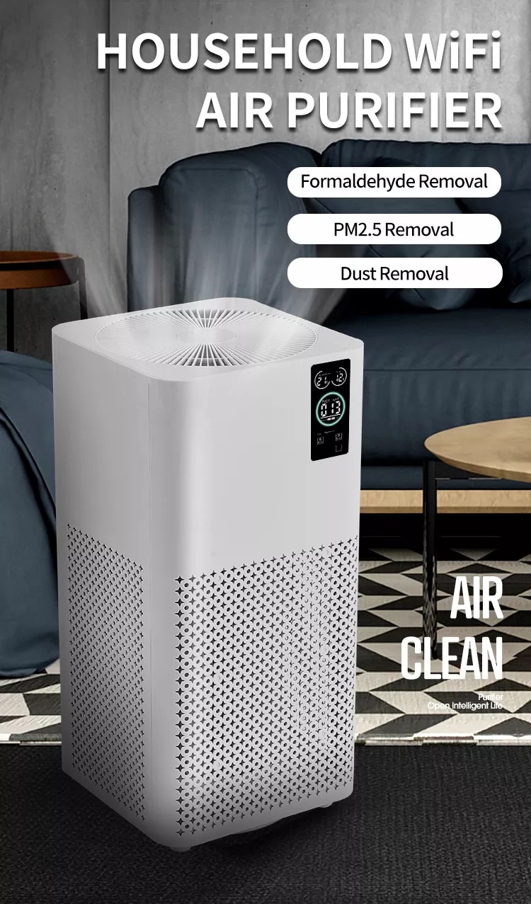 Household WIFI Air Purifiers Air Ionizer Ozone Free Room Hepa Filter Smart Touch Control Home Air Purifier Equipment