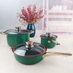 Color Cookware Non Stick Cookware Sets 12pcs Stainless Steel Cooking Pot Set