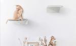 Triangle Bracket Metal Cat Shelf Wall Mounted for Curved Cat Bed Furniture and