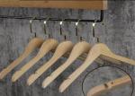 Customized Luxury Wooden Garment Hangers , Heavy Duty Flat Wooden Hangers