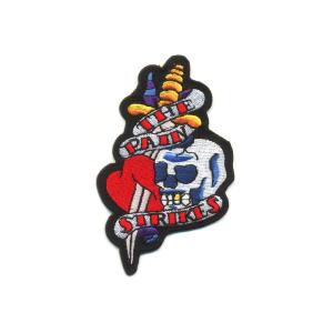 Quality 100% Embroidery Badge Iron On Patches Uniform Skull Logo Armband For Hats Jacket wholesale