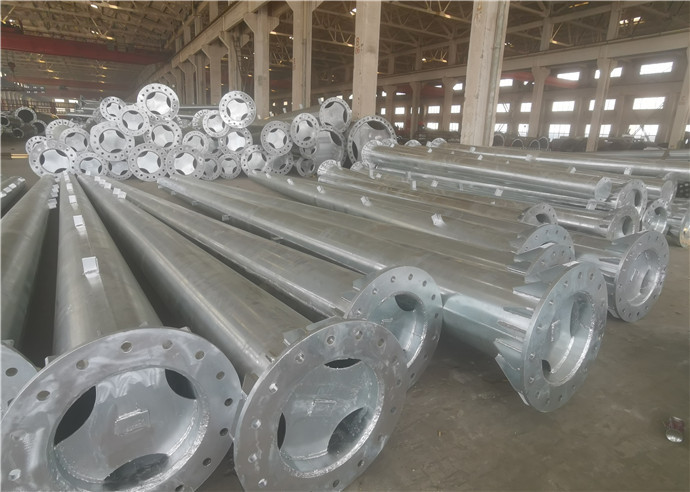 High Voltage 10- 220KV Electric Galvanised Steel Pole Q345 Transmission Line