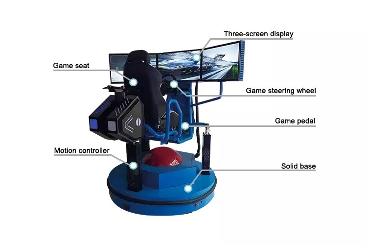 3 Dof Motion Simulator Car Racing Game Machine 9d Vr Electric 3 Screens