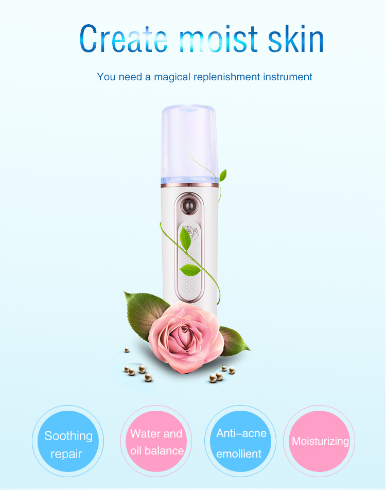 Dry Skin Facial Beauty Device Moisture Sonic Water Atomization Nano Mist Sprayer