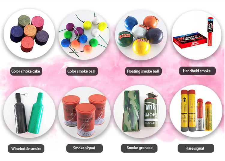 Chinese Wholesale Color Smoke Daytime Fireworks Three Color Smoke Flare Color Bomb For Wedding Photograph Smoke Flares