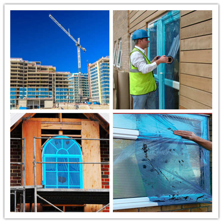 Temporary Clear PE 100m Construction Window Glass Protection Film
