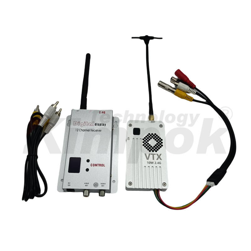 2.4G 10W UAV Video Transmitter and Receiver 2.4Ghz AV Sender High Power Transmission for Drone FPV VTX