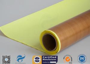 Quality Self - Adhesive Tapes Brown PTFE Coated Fiberglass Fabric Sticker 1000mm Width 50 Meter wholesale