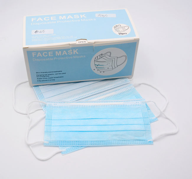 Hygienic Disposable Non Woven Fabric Mask 3 Ply Comfortable Design For School