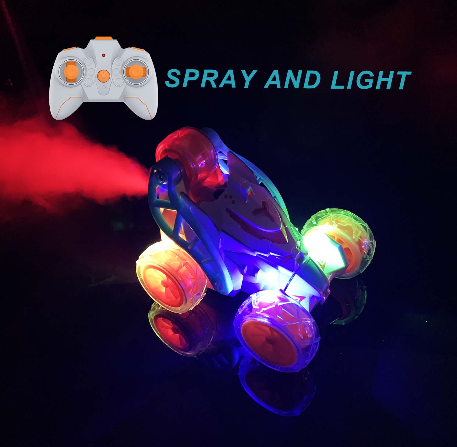 Expert Remote Control Stunt Car 360 Degree Rotation Car With Light Music Spray Toys For Kids Playing Time 18 Mins