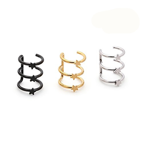 Indian hot sale fashion ear clip non pierced earrings star ear cuff