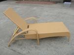 Resin Wicker Chaise Lounge , Foldable Cane Beach Lounge Chair