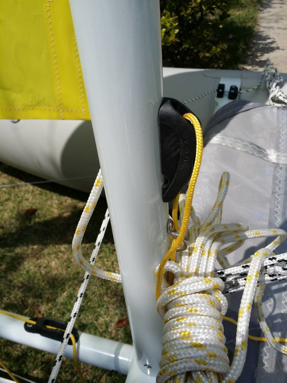 Inflatable Sailing Kayak With Two Sails , Portable Inflatable Catamaran Sailboat