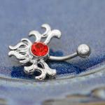 Red Crystals 316 Surgical Steel Body Piercings Jewellery Hypoallergenic