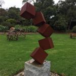 Modern Cube Shape Corten Steel Sculpture Rusty Garden Statues