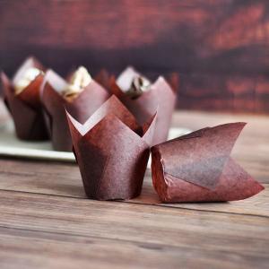 Quality Tulip Baking Cup Paper Muffin Liner Muffin Wrap Brown Parchment wholesale