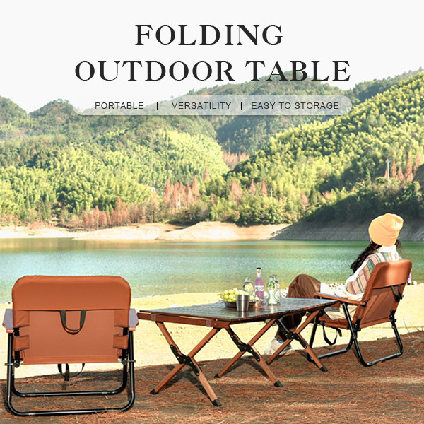 Sturdy Aluminum Folding Camping Table For Outdoor Roll Up Picnic Table