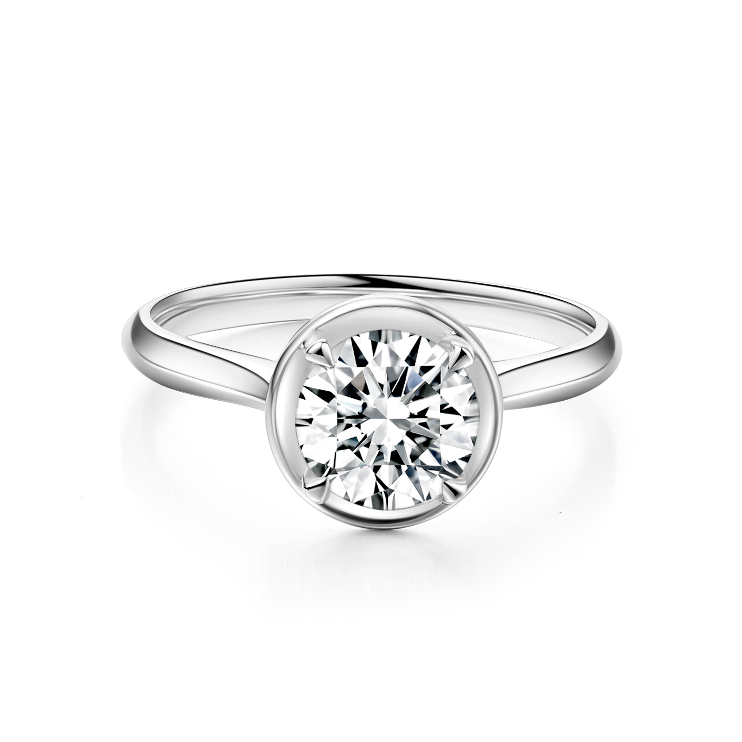 Classic Design Hot Sale Lab Grown Diamond Ring 18K White Gold Simple Style for daily Diamond ring