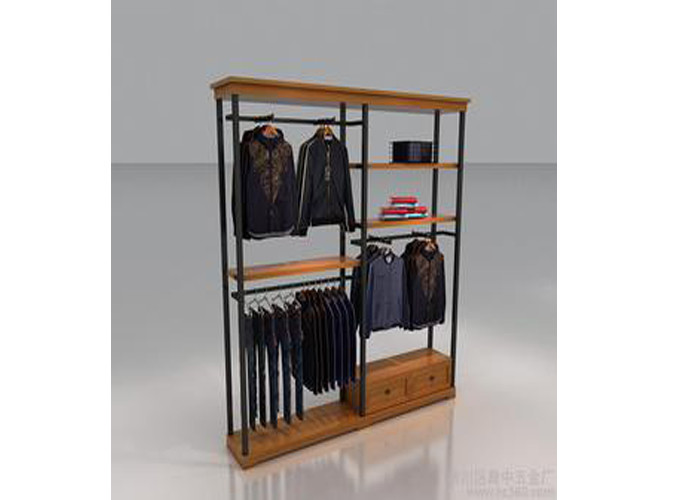 Walnut Veneer Wall Display Shelves , Durable Wall Mounted Shelving 1500 * 450 * 2400MM