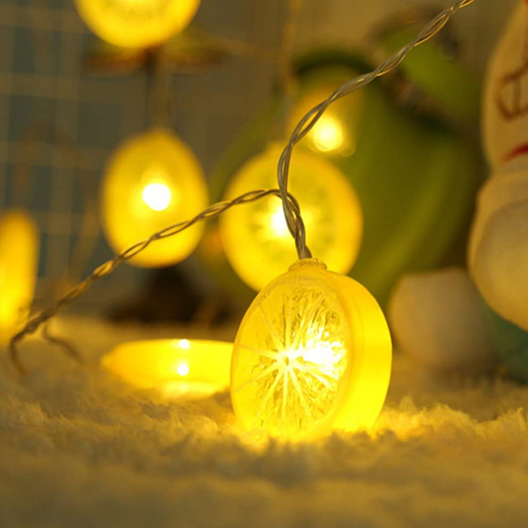 20 LEDS Lemon 3M/4M String Lights Battery Operated LED String Fairy Lights Solar Garlands Garden Christmas Decor For Outdoor