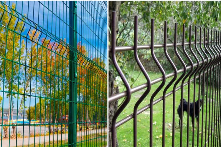 Powder Coated Welded Mesh Fencing Panel / Curvy Fence Panel High Strength Visibility Beautiful Appearance