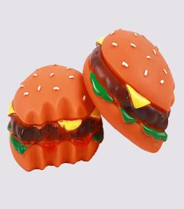 Quality 45 Gram Hamburger Dog Vinyl Pet Toys For Dog Training / Playing / Chewing wholesale