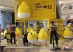 Outdoor Plaza Advertising Cartoon Character Statues Fiberglass Lemon Shape