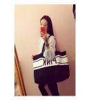Black Beach Custom Canvas Bags , Reusable Canvas Shopping Bags
