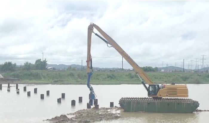 19m Pile Lifting Height Excavator Pile Driving Arm / Excavator Mount Pile Driver Boom