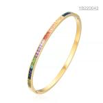 vintage brand jewelry colorful stainless steel CZ 18k gold full diamond bangle