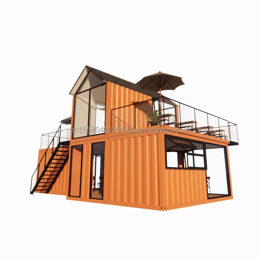 Bathroom Steel Structure Container Villa House for 4 bedrooms and 1 garage in 20FT Modern Style