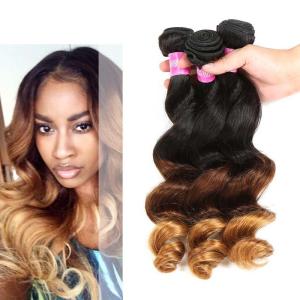 Quality Peruvian Loose Wave Ombre Human Hair Extensions 3 Tone Ombre Hair Weave wholesale