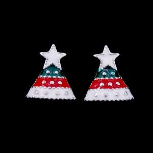 Quality Pure 925 Silver Earrings Baby Jewelry Plated RH Christmas Hat Design wholesale
