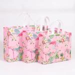 Logo Printed Gilding Striped Apparel Paper Bag Packaging For Clothes