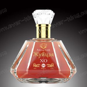 Quality Custom Luxury Diamond Spirits Brandy Glass Bottle 700Ml wholesale