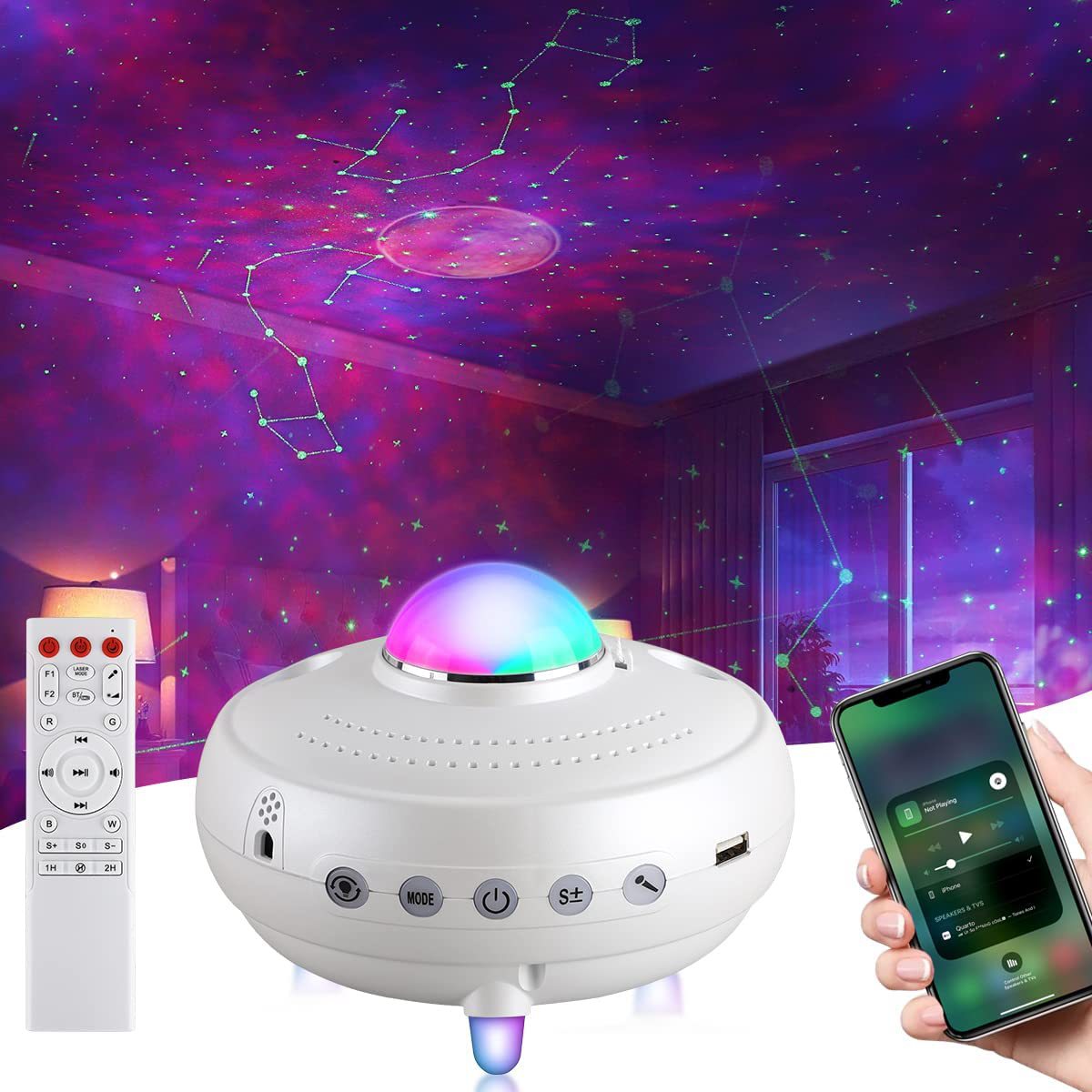 2022 New Star Projector Night Light 12 Constellations Projection Night Light for Home Holiday Decoration Gift
