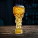 Drinking Glass Clear Beer Glass Cup 16oz Qatar World Cup Trophy Shaped