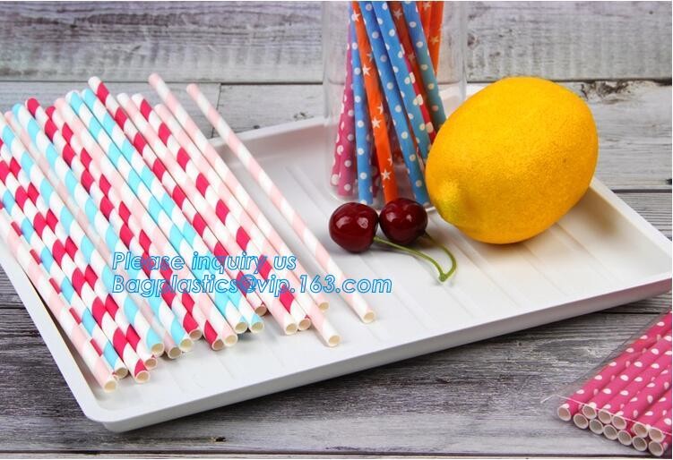 Custom printed colors polka dot striped paper straw,Biodegradable Eco Friendly No-dye Brown Natural Kraft Paper Straw