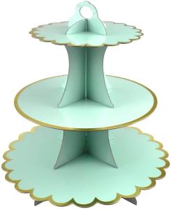 Quality Birthday Round Food Stand Display 3 Tier Paper Cupcake Stand wholesale