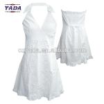 Summer new fashion white backless party dress europe slim dress woman apparel