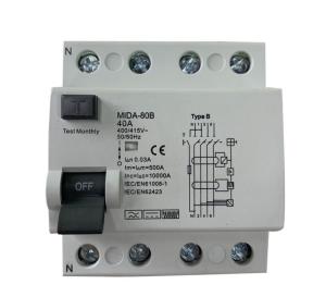 Quality 4 Pole RCD Circuit Breaker 415V 63A 3 Phase Circuit Breaker wholesale