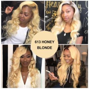 Quality 1b / 613 Blonde 100% Ombre Peruvian Hair Bundles / Ombre Blonde Hair Weave No Shedding wholesale