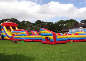 Quality Commercial Inflatable Ninja Course , Blow Up Assault Course UV Resistant High Safety wholesale