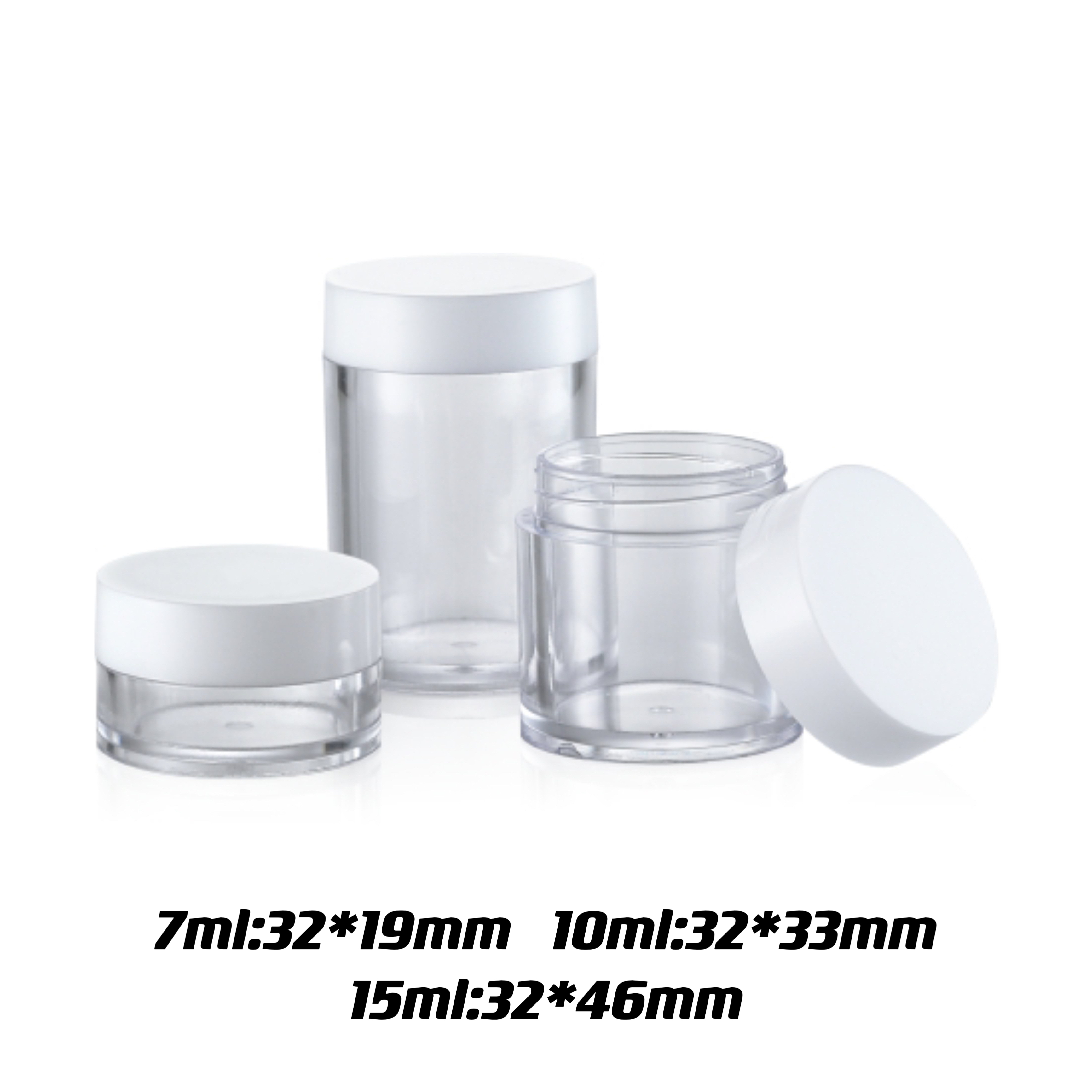 30ml 50ml 100ml 200ml Plastic Empty Jar Transparent Cream Jar with Collar Material PS