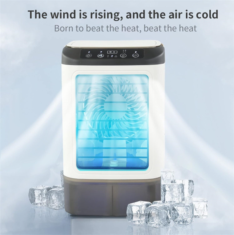 English Operating Mini Evaporative Air Cooler Fan for Room 17*17*25cm Portable Spray