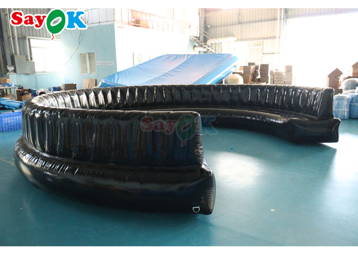 Black Airtight 0.6mm PVC Inflatable Sofa Furniture For Part Half Circle